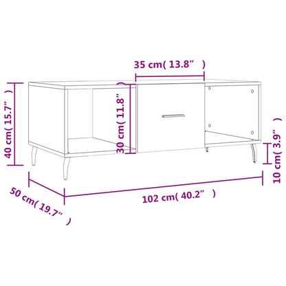 Couchtisch Grau Sonoma 102x50x40 cm Holzwerkstoff