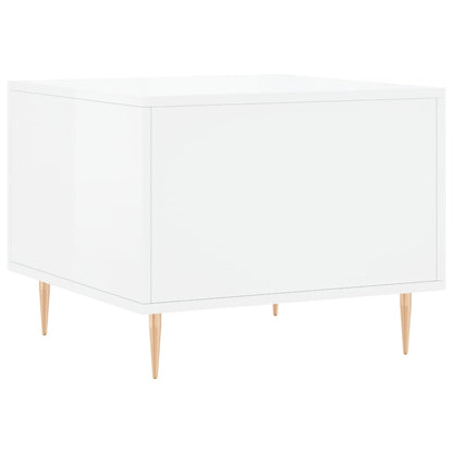 Sofaborde 2 stk Højglans hvid 50x50x40 cm træmateriale