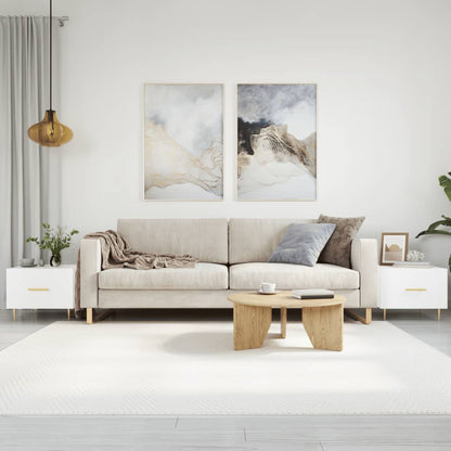Sofaborde 2 stk Højglans hvid 50x50x40 cm træmateriale