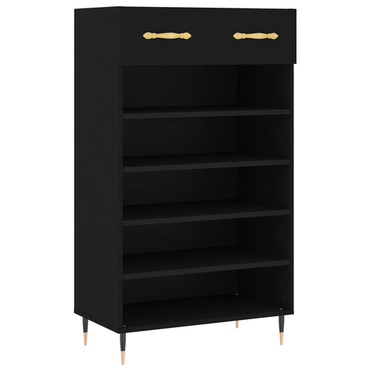 Schuhschrank Schwarz 60x35x105 cm Holzwerkstoff