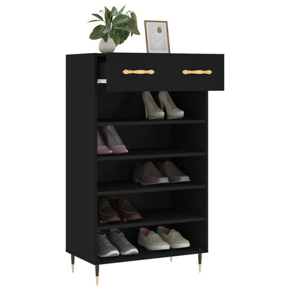 Schuhschrank Schwarz 60x35x105 cm Holzwerkstoff