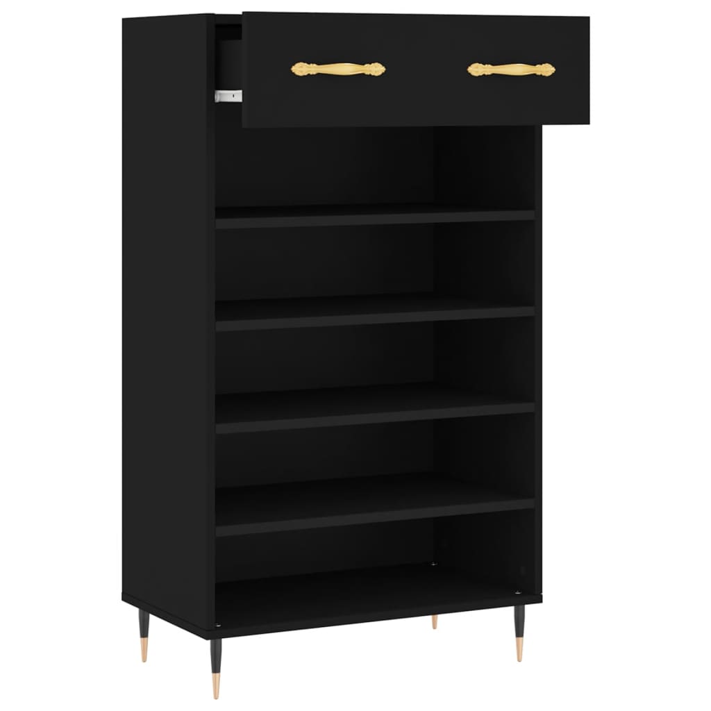 Schuhschrank Schwarz 60x35x105 cm Holzwerkstoff