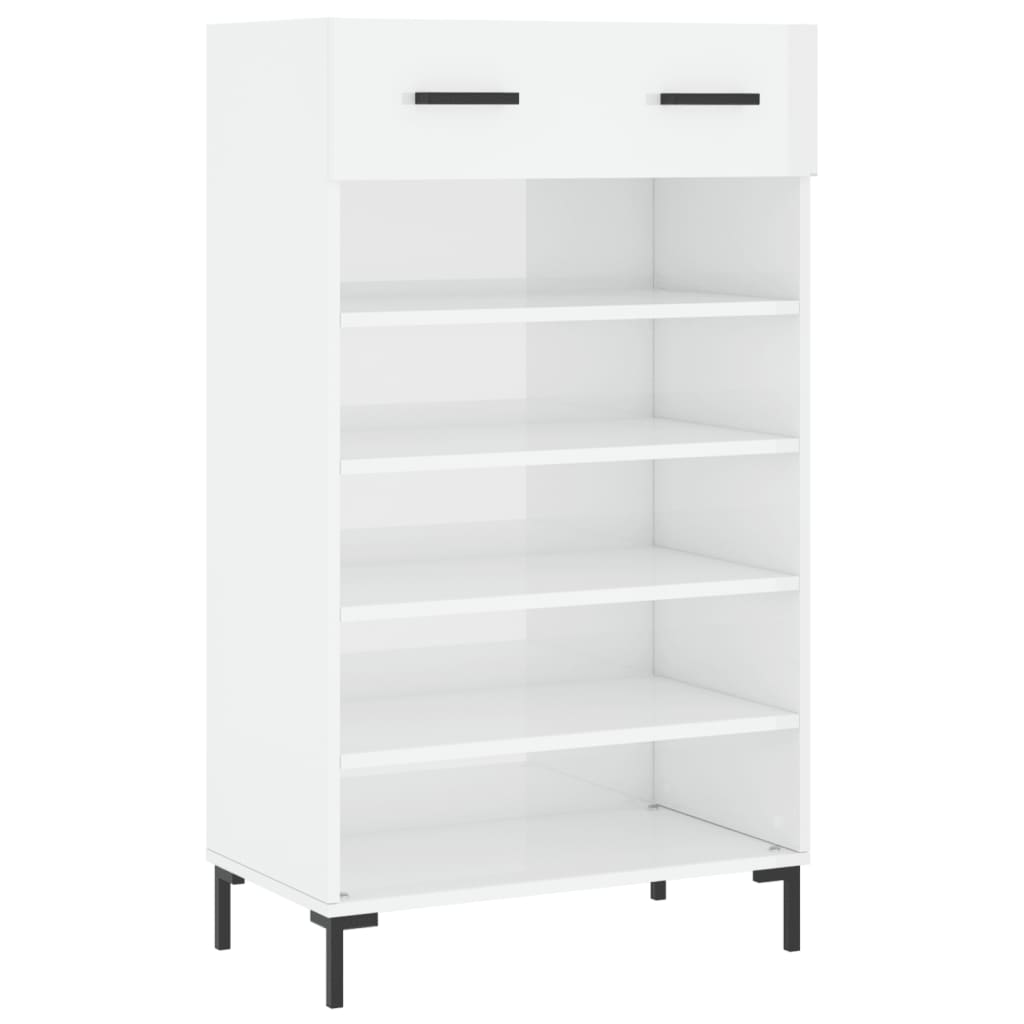 Schuhschrank Hochglanz-Weiß 60x35x105 cm Holzwerkstoff