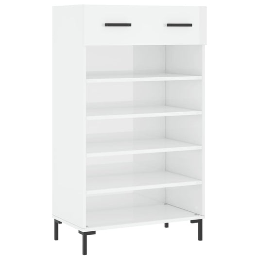 Schuhschrank Hochglanz-Weiß 60x35x105 cm Holzwerkstoff