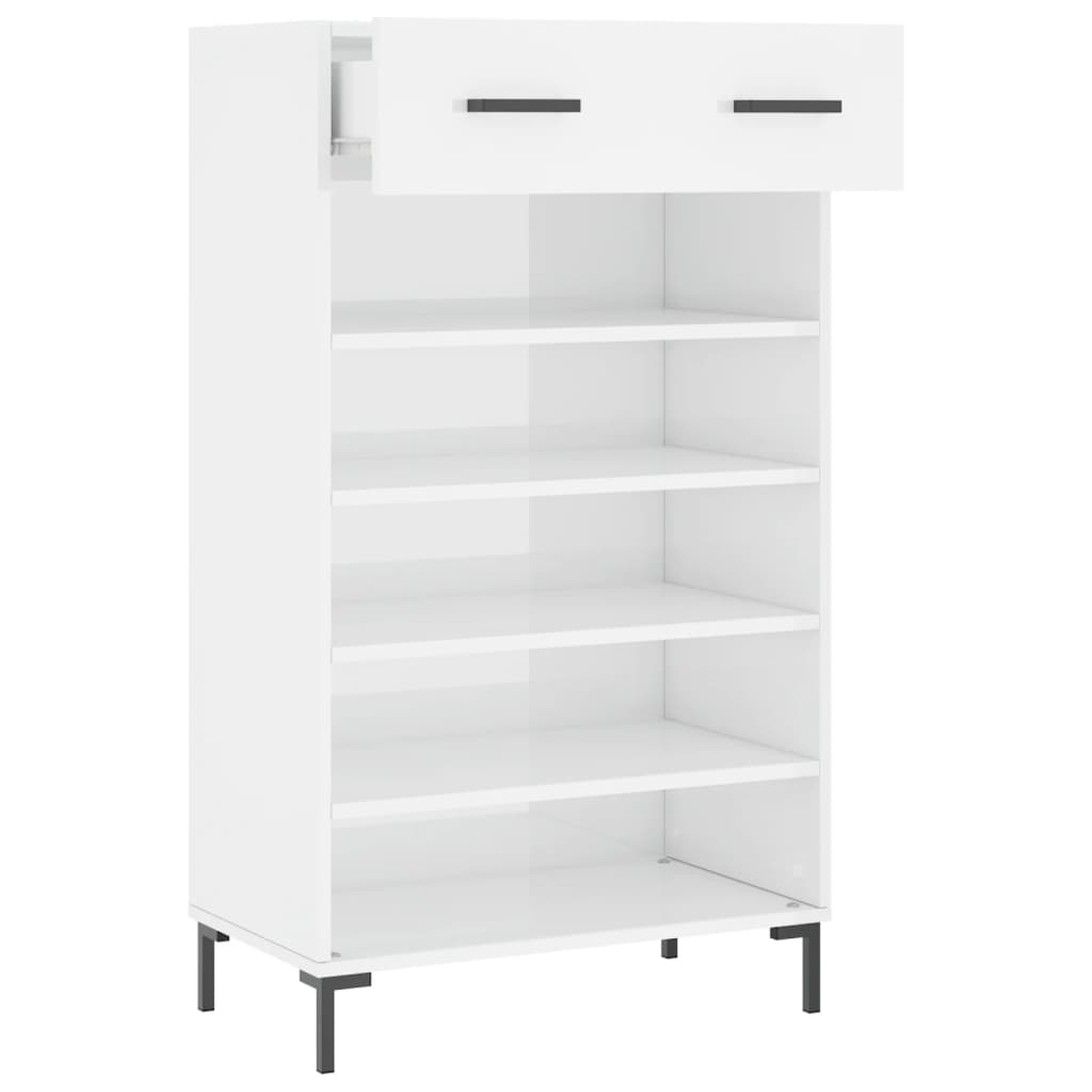 Schuhschrank Hochglanz-Weiß 60x35x105 cm Holzwerkstoff