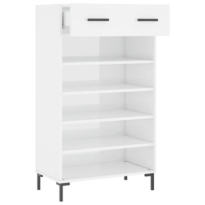 Schuhschrank Hochglanz-Weiß 60x35x105 cm Holzwerkstoff