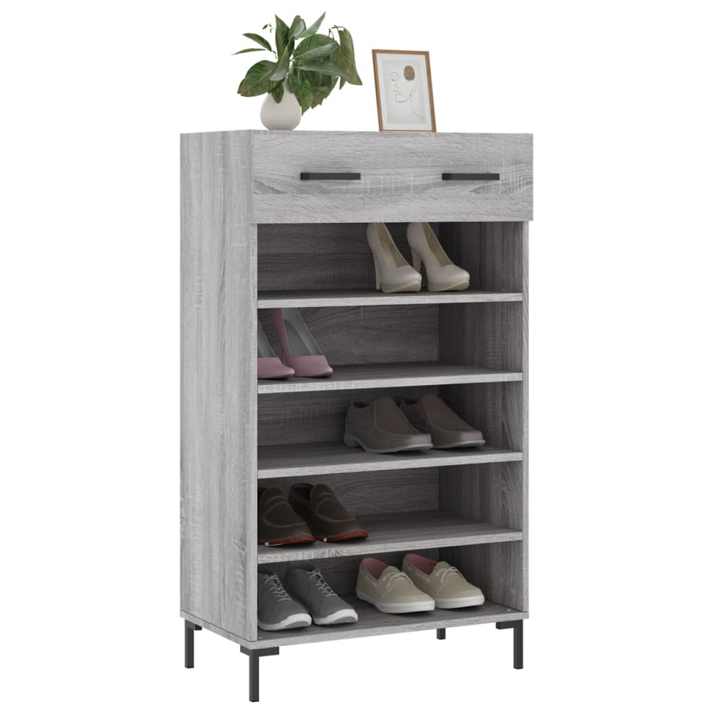 Schuhschrank Grau Sonoma 60x35x105 cm Holzwerkstoff
