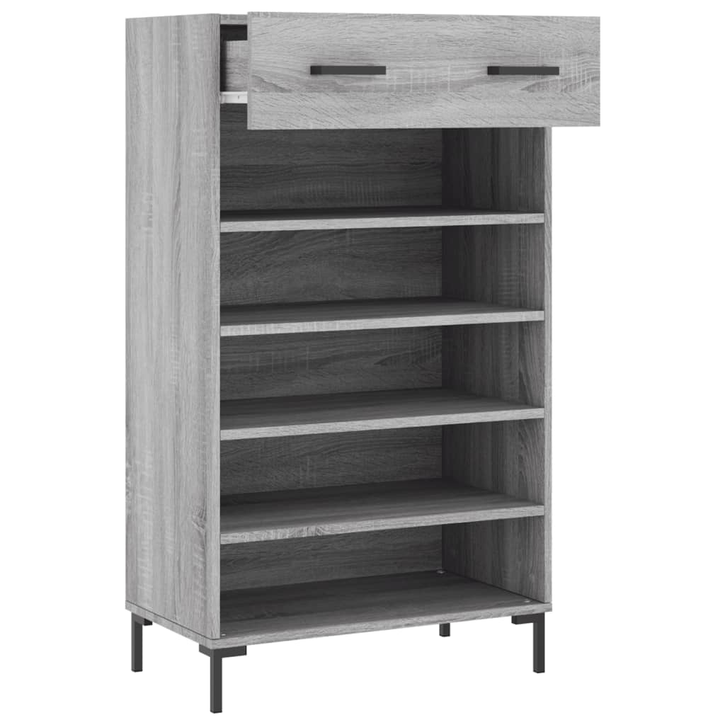 Schuhschrank Grau Sonoma 60x35x105 cm Holzwerkstoff