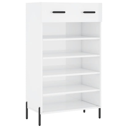 Skoskab hvid højglans 60x35x105 cm træmateriale