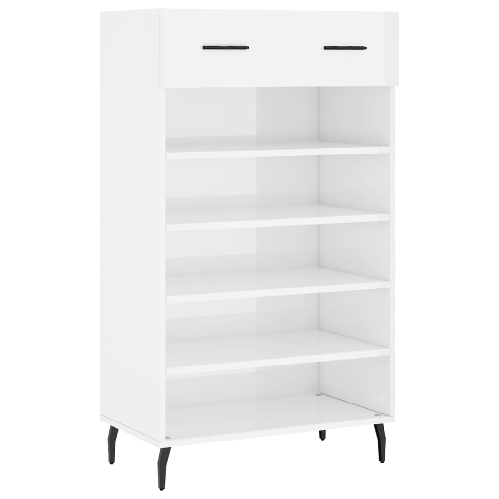 Schuhschrank Hochglanz-Weiß 60x35x105 cm Holzwerkstoff