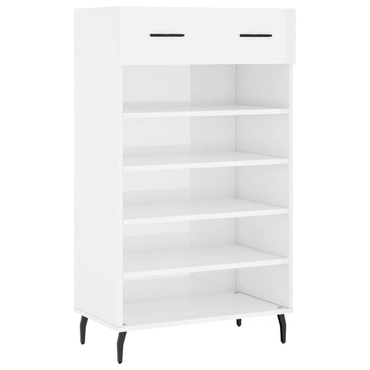 Schuhschrank Hochglanz-Weiß 60x35x105 cm Holzwerkstoff