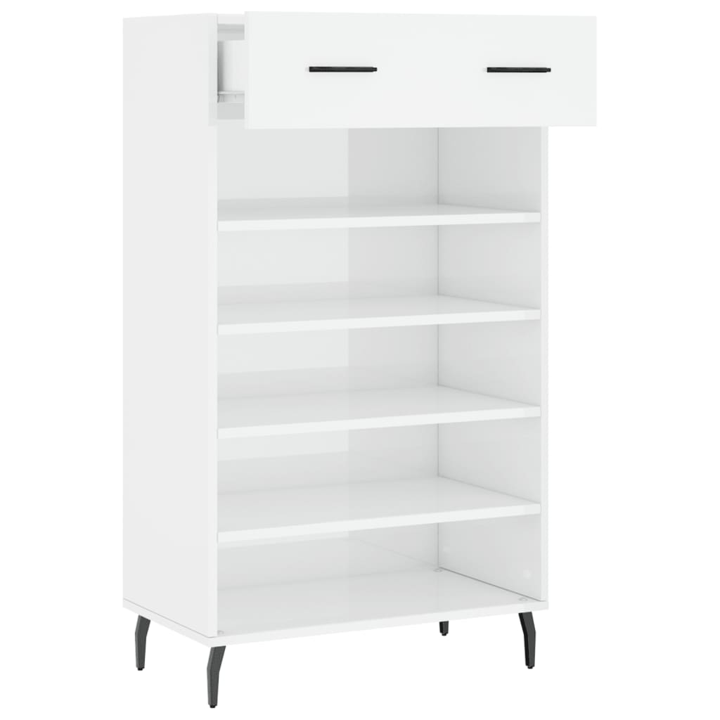 Schuhschrank Hochglanz-Weiß 60x35x105 cm Holzwerkstoff