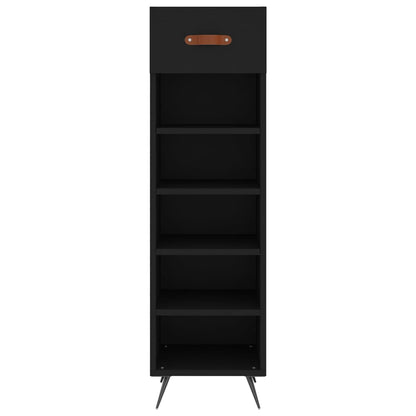 Schuhschrank Schwarz 30x35x105 cm Holzwerkstoff