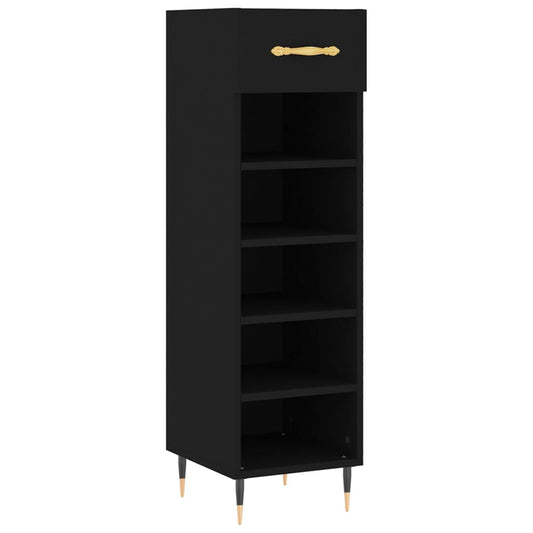 Schuhschrank Schwarz 30x35x105 cm Holzwerkstoff