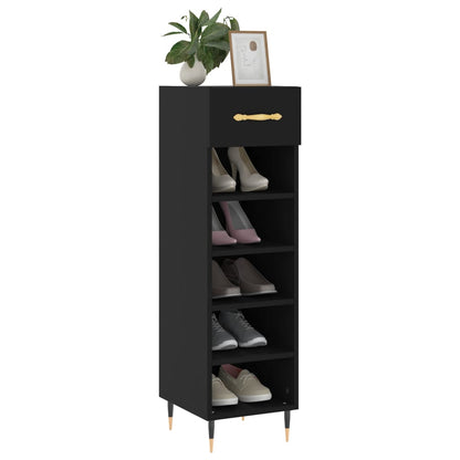 Schuhschrank Schwarz 30x35x105 cm Holzwerkstoff