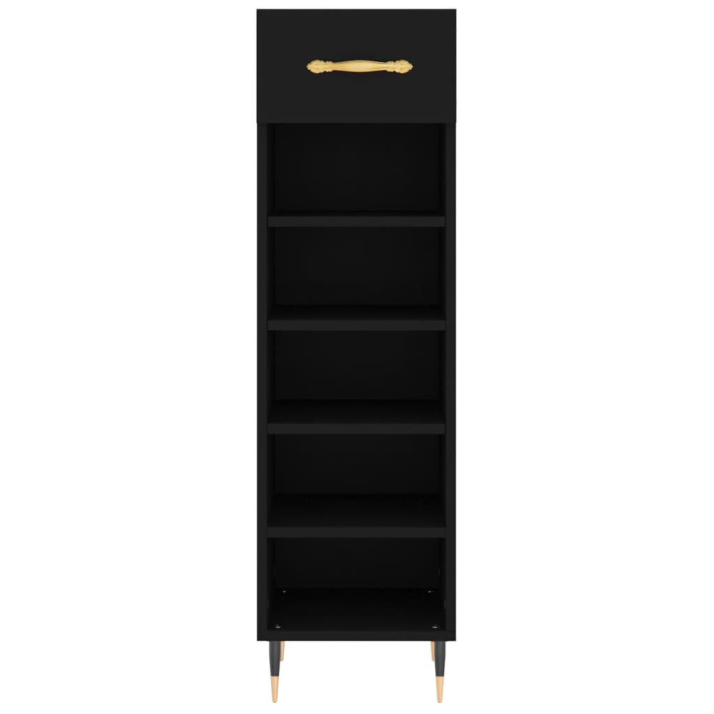 Schuhschrank Schwarz 30x35x105 cm Holzwerkstoff
