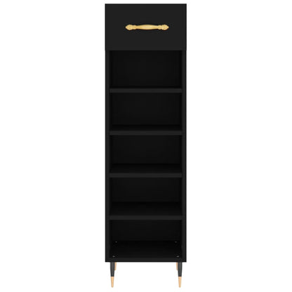 Schuhschrank Schwarz 30x35x105 cm Holzwerkstoff