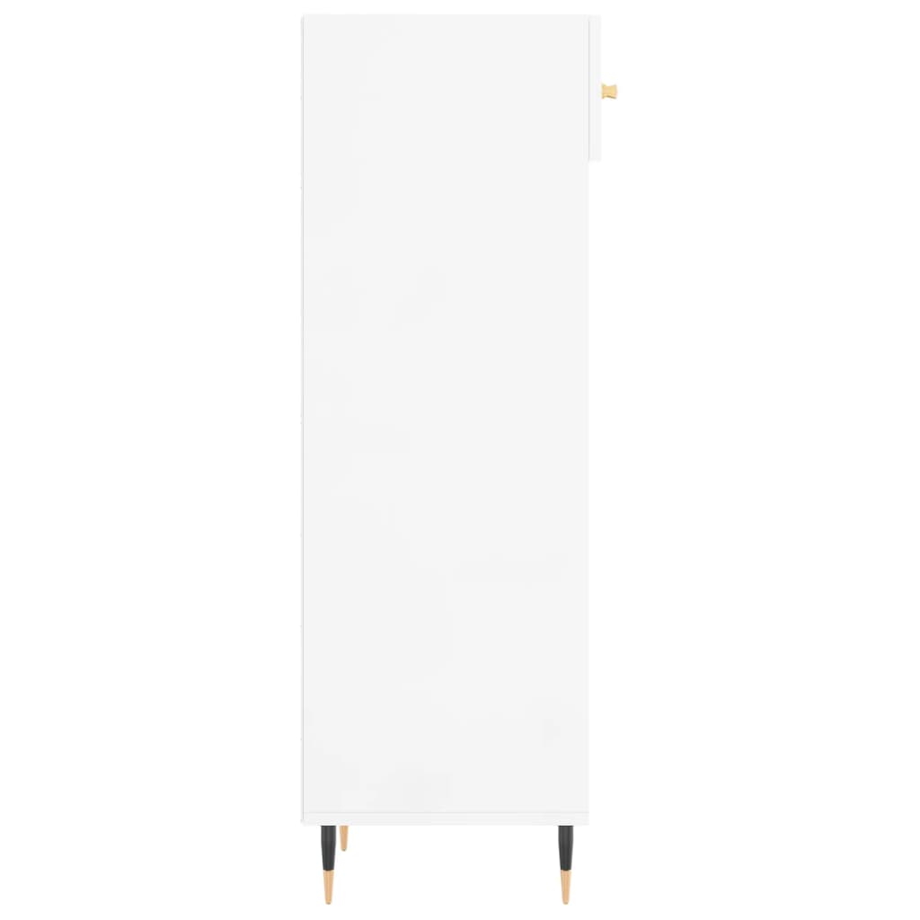 Skoskab hvid højglans 30x35x105 cm træmateriale