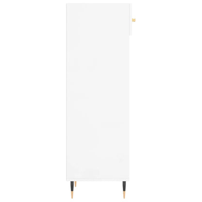 Skoskab hvid højglans 30x35x105 cm træmateriale