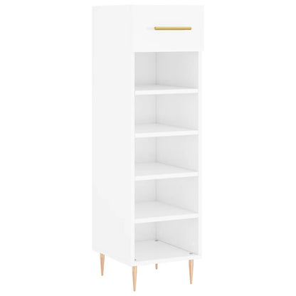 Skoskab hvid højglans 30x35x105 cm træmateriale
