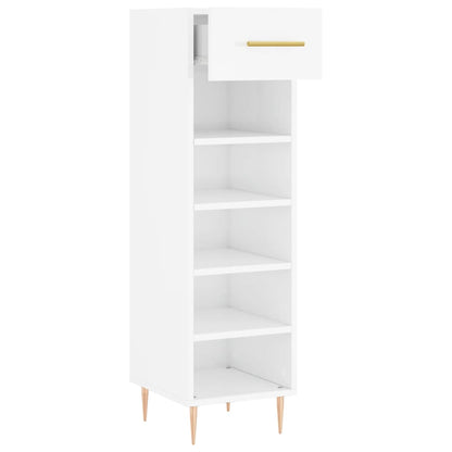 Skoskab hvid højglans 30x35x105 cm træmateriale