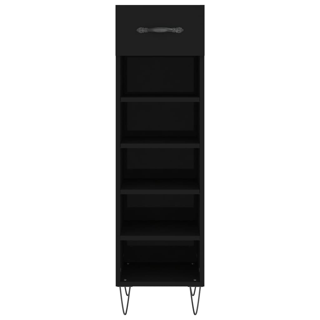 Schuhschrank Schwarz 30x35x105 cm Holzwerkstoff