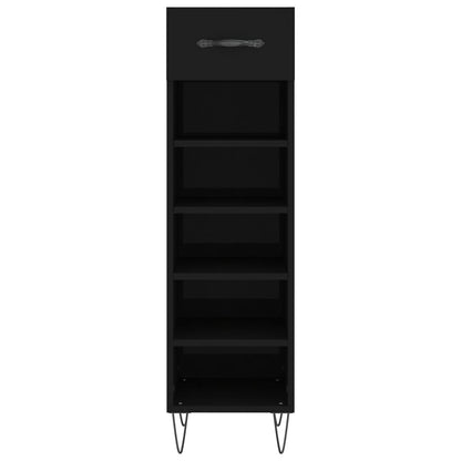 Schuhschrank Schwarz 30x35x105 cm Holzwerkstoff