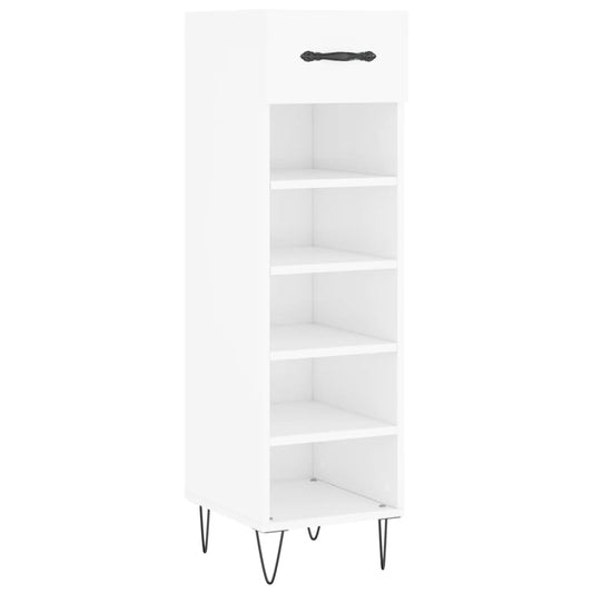 Schuhschrank Hochglanz-Weiß 30x35x105 cm Holzwerkstoff