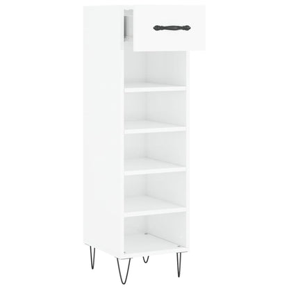 Schuhschrank Hochglanz-Weiß 30x35x105 cm Holzwerkstoff