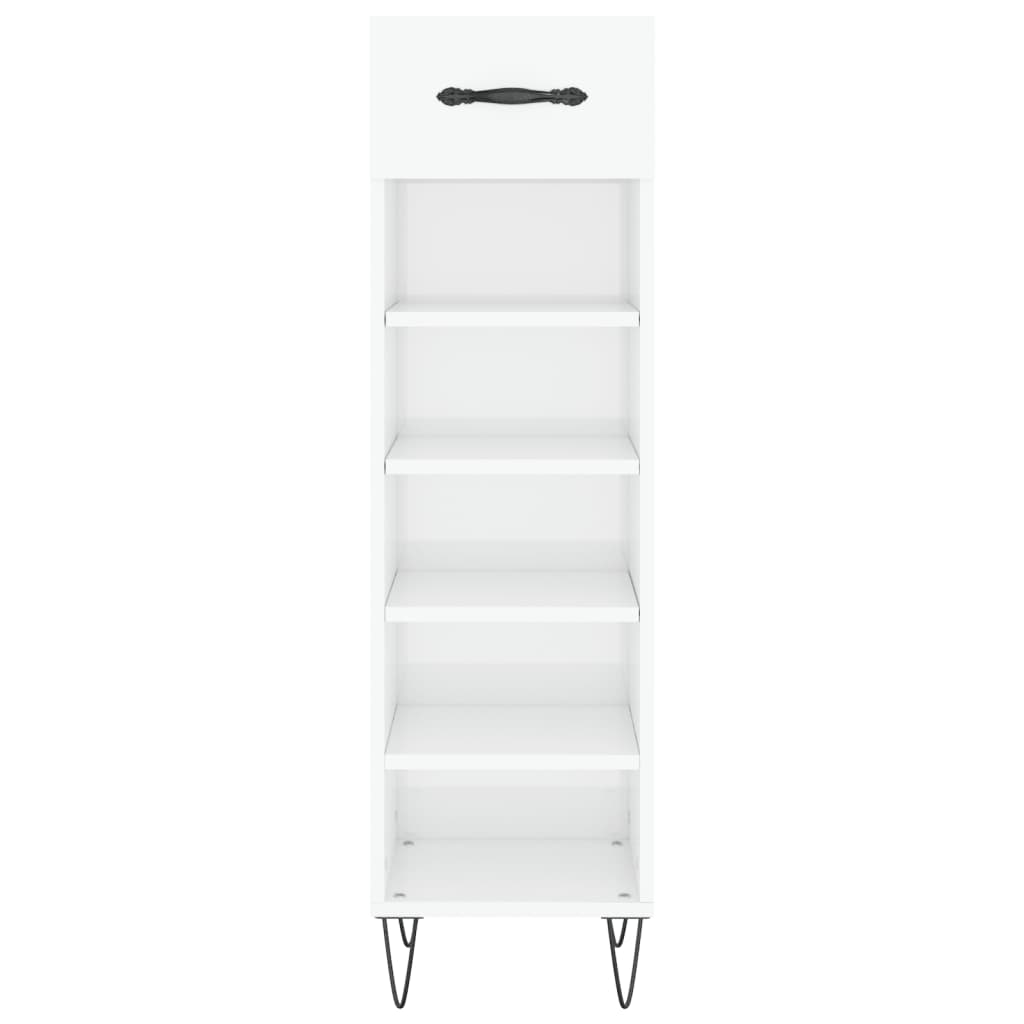 Schuhschrank Hochglanz-Weiß 30x35x105 cm Holzwerkstoff