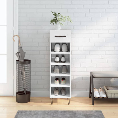 Schuhschrank Hochglanz-Weiß 30x35x105 cm Holzwerkstoff