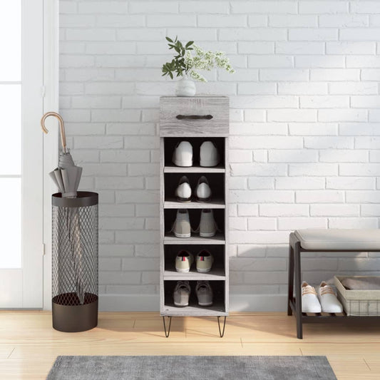 Schuhschrank Grau Sonoma 30x35x105 cm Holzwerkstoff