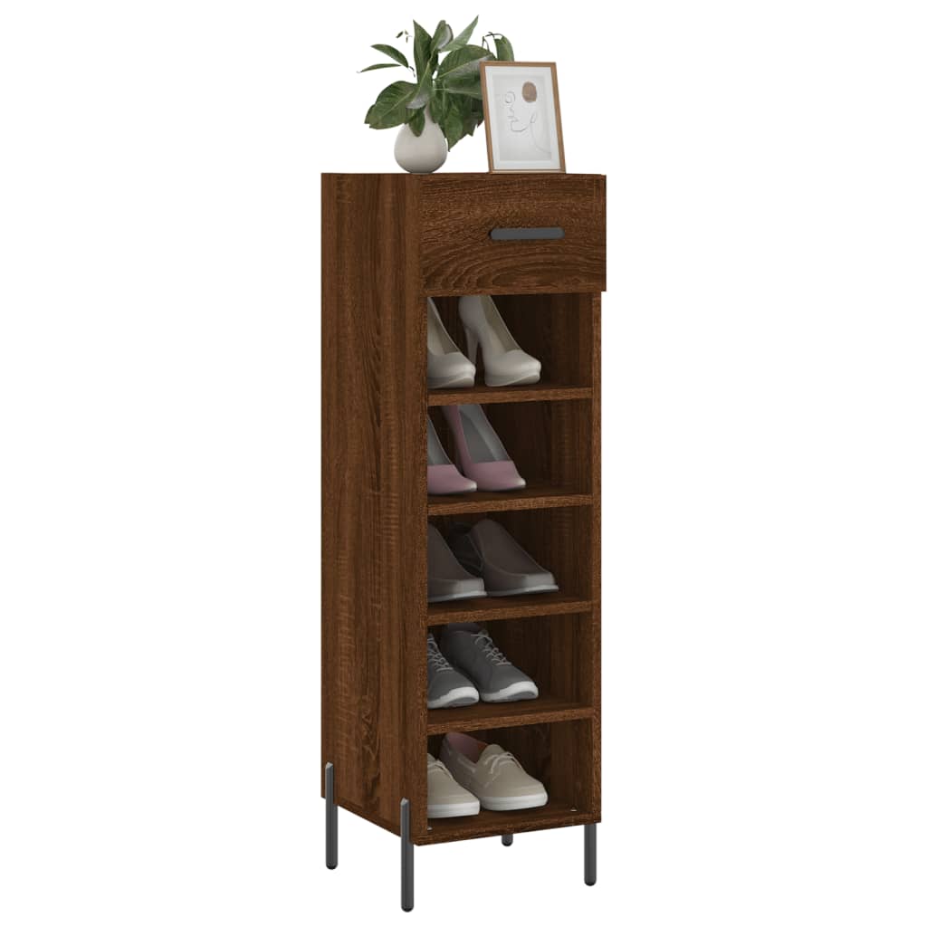 Schuhschrank Braun Eichen-Optik 30x35x105 cm Holzwerkstoff