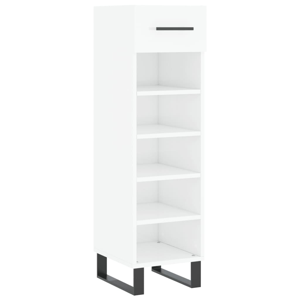 Schuhschrank Hochglanz-Weiß 30x35x105 cm Holzwerkstoff