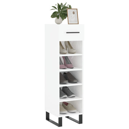 Schuhschrank Hochglanz-Weiß 30x35x105 cm Holzwerkstoff