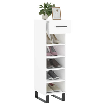 Schuhschrank Hochglanz-Weiß 30x35x105 cm Holzwerkstoff