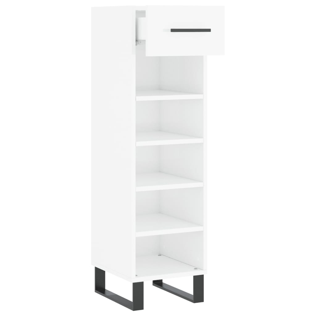 Schuhschrank Hochglanz-Weiß 30x35x105 cm Holzwerkstoff