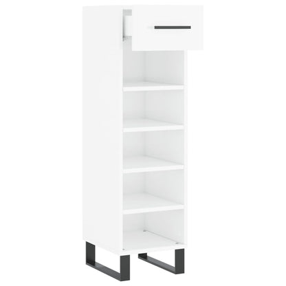 Schuhschrank Hochglanz-Weiß 30x35x105 cm Holzwerkstoff