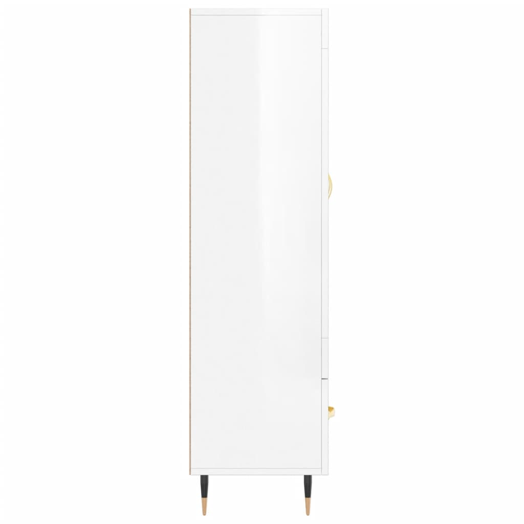 Highboard Hochglanz-Weiß 69,5x31x115 cm Holzwerkstoff