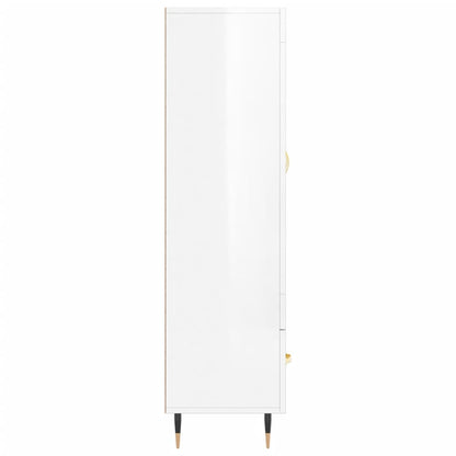 Highboard Hochglanz-Weiß 69,5x31x115 cm Holzwerkstoff