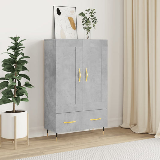 Highboard Betongrau 69,5x31x115 cm Holzwerkstoff