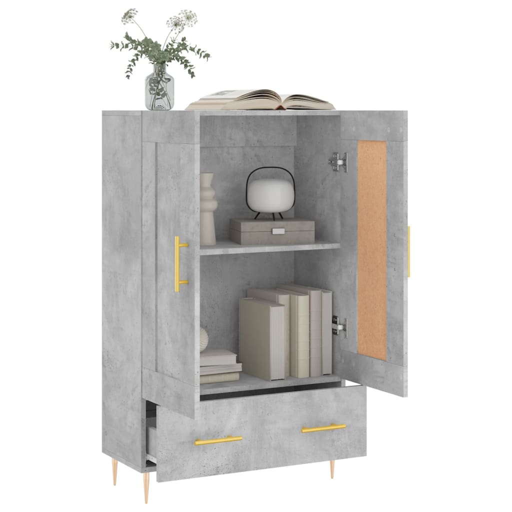 Highboard Betongrau 69,5x31x115 cm Holzwerkstoff