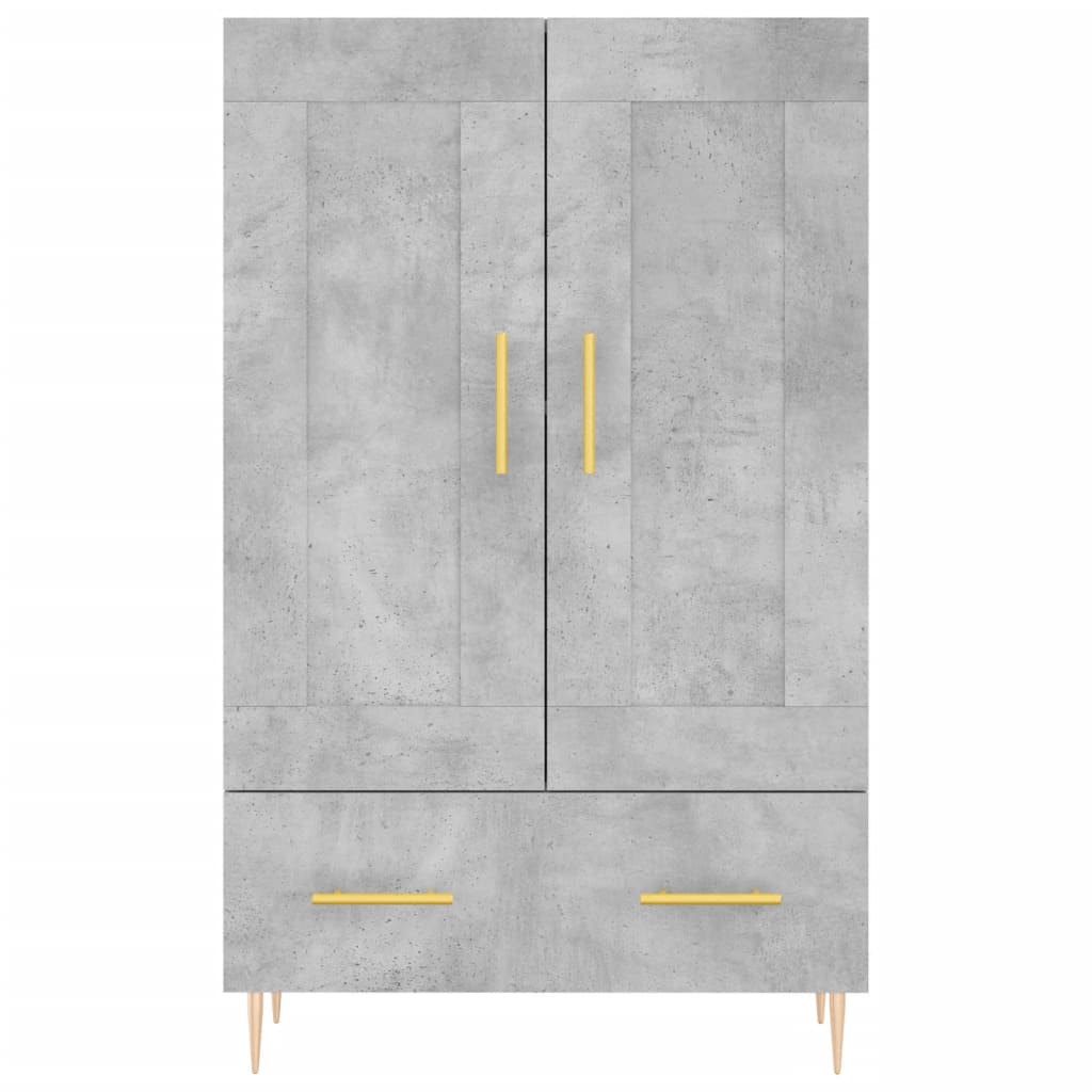 Highboard Betongrau 69,5x31x115 cm Holzwerkstoff