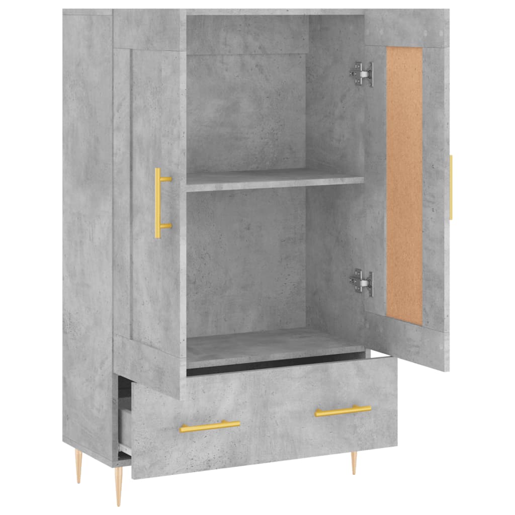 Highboard Betongrau 69,5x31x115 cm Holzwerkstoff