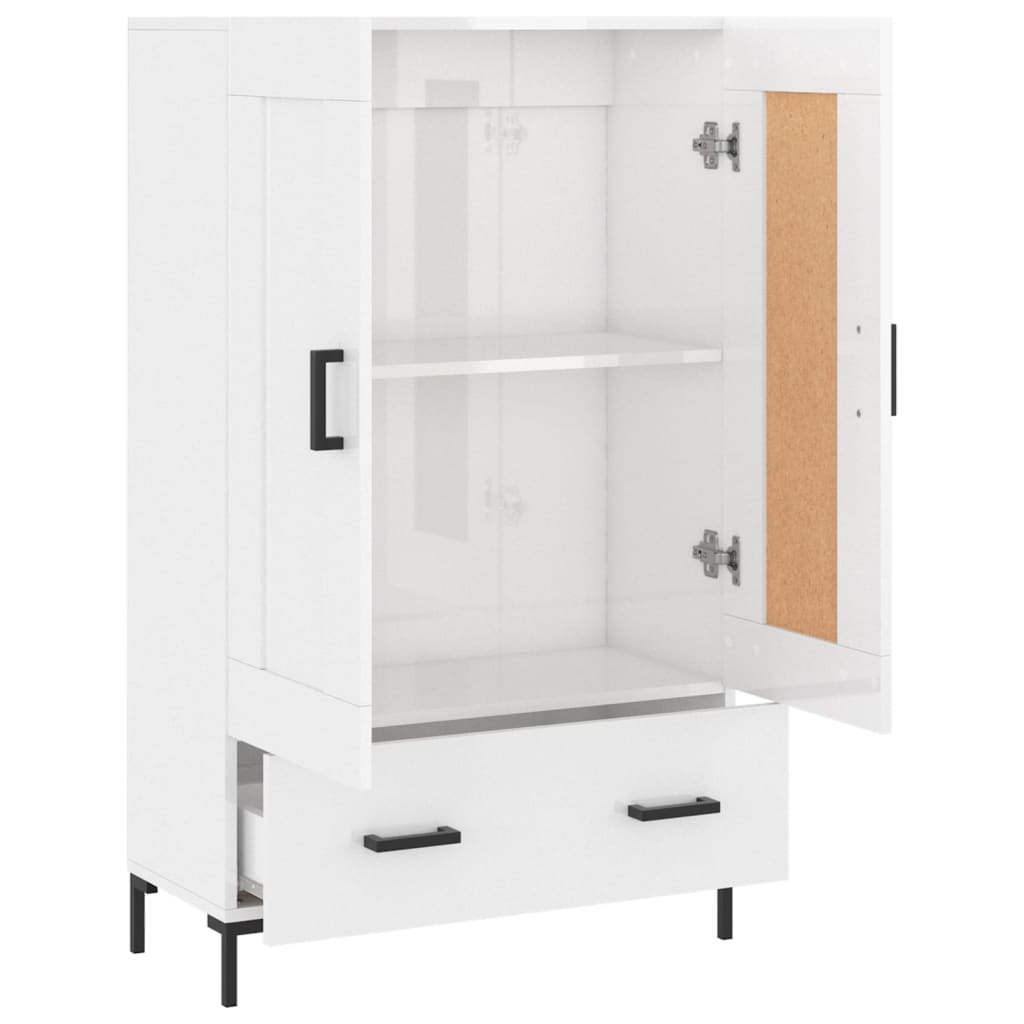 Highboard Hochglanz-Weiß 69,5x31x115 cm Holzwerkstoff