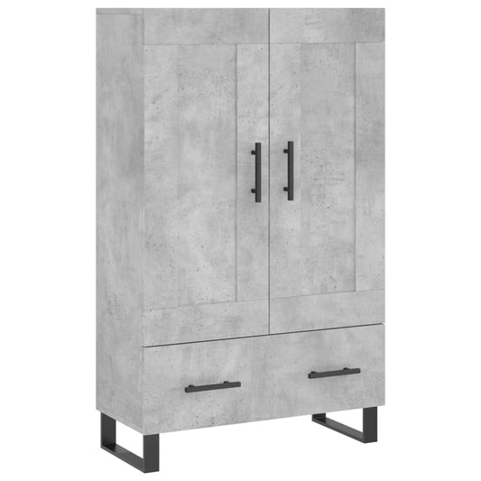 Highboard Betongrau 69,5x31x115 cm Holzwerkstoff