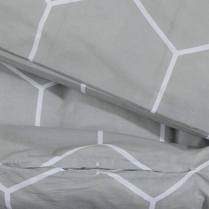 Bettwäsche-Set Grau 155x220 cm Baumwolle