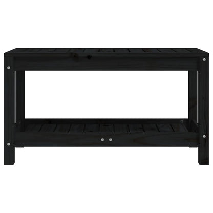 Gartenbank Schwarz 82,5x35x45 cm Massivholz Kiefer