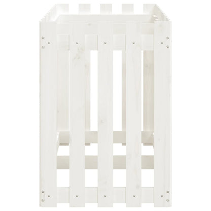 Hochbeet Lattenzaun-Design Weiß 150x50x70 cm Massivholz Kiefer