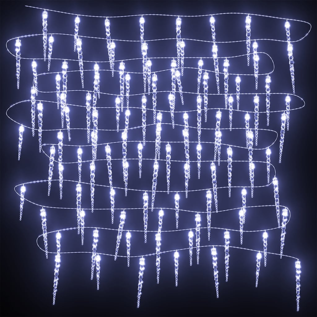 Weihnachts-Eiszapfen-Licht 200 LEDs Kaltweiß 20 m Acryl PVC